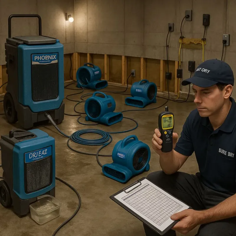 Structural Drying and Dehumidification process in Warrenton, GA